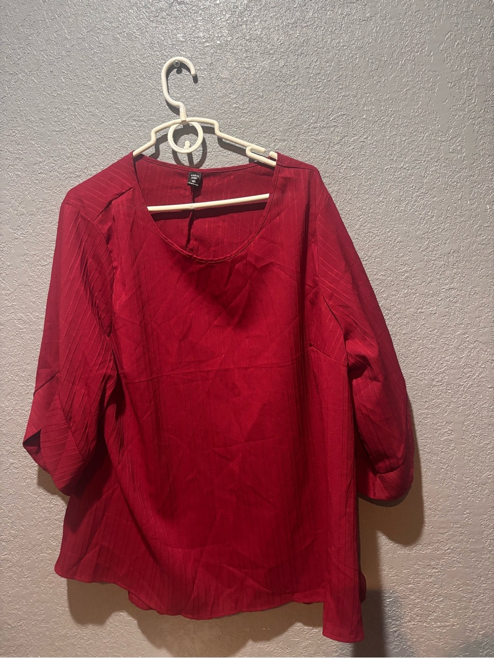 SHEIN Red Scoop Neck Blouse